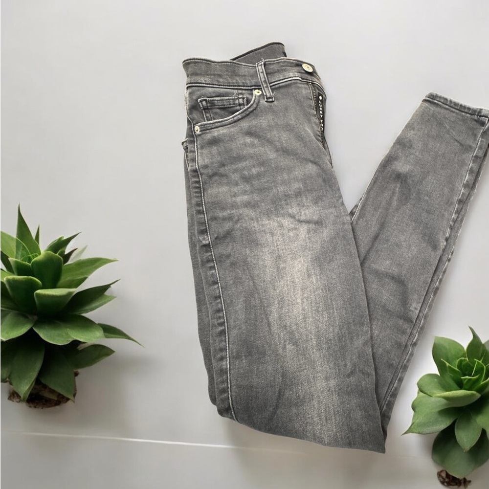 Lucky brand Women's Gray Skinny Jeans 27-29 size used - Picture 2 of 5